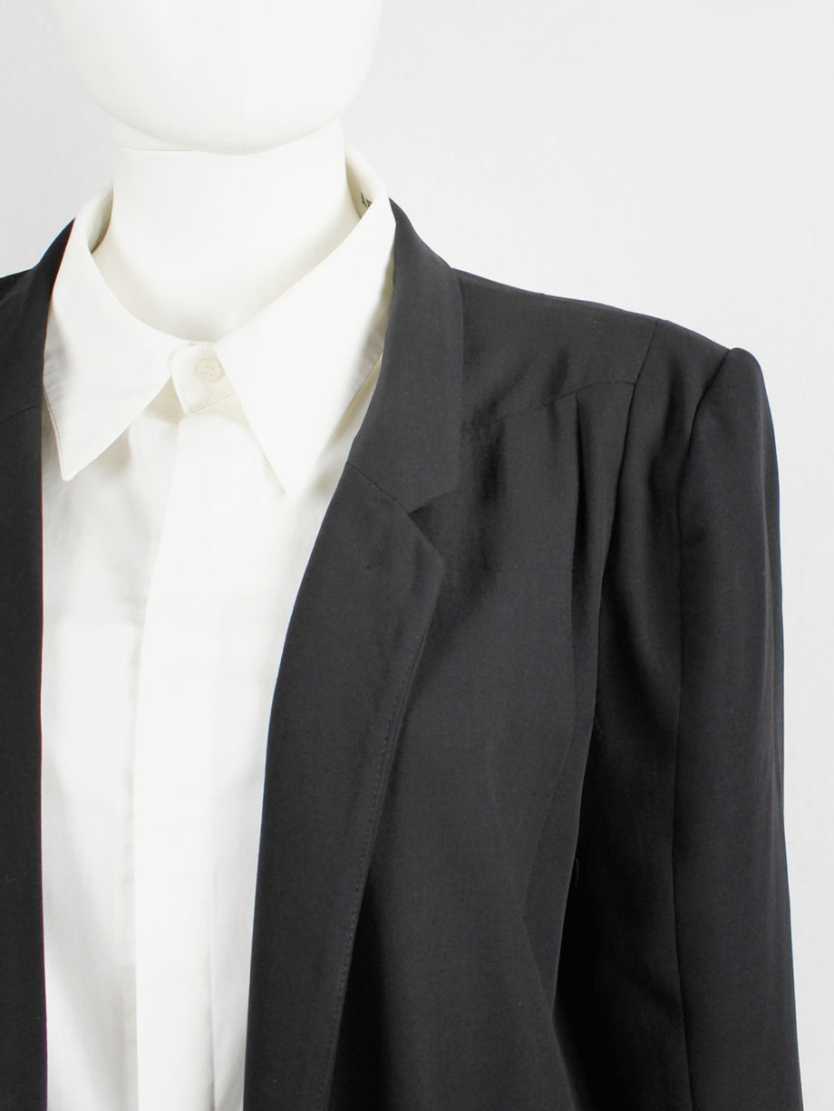 Ann Demeulemeester black oversized blazer with minimalist lapels spring 2010 (3)