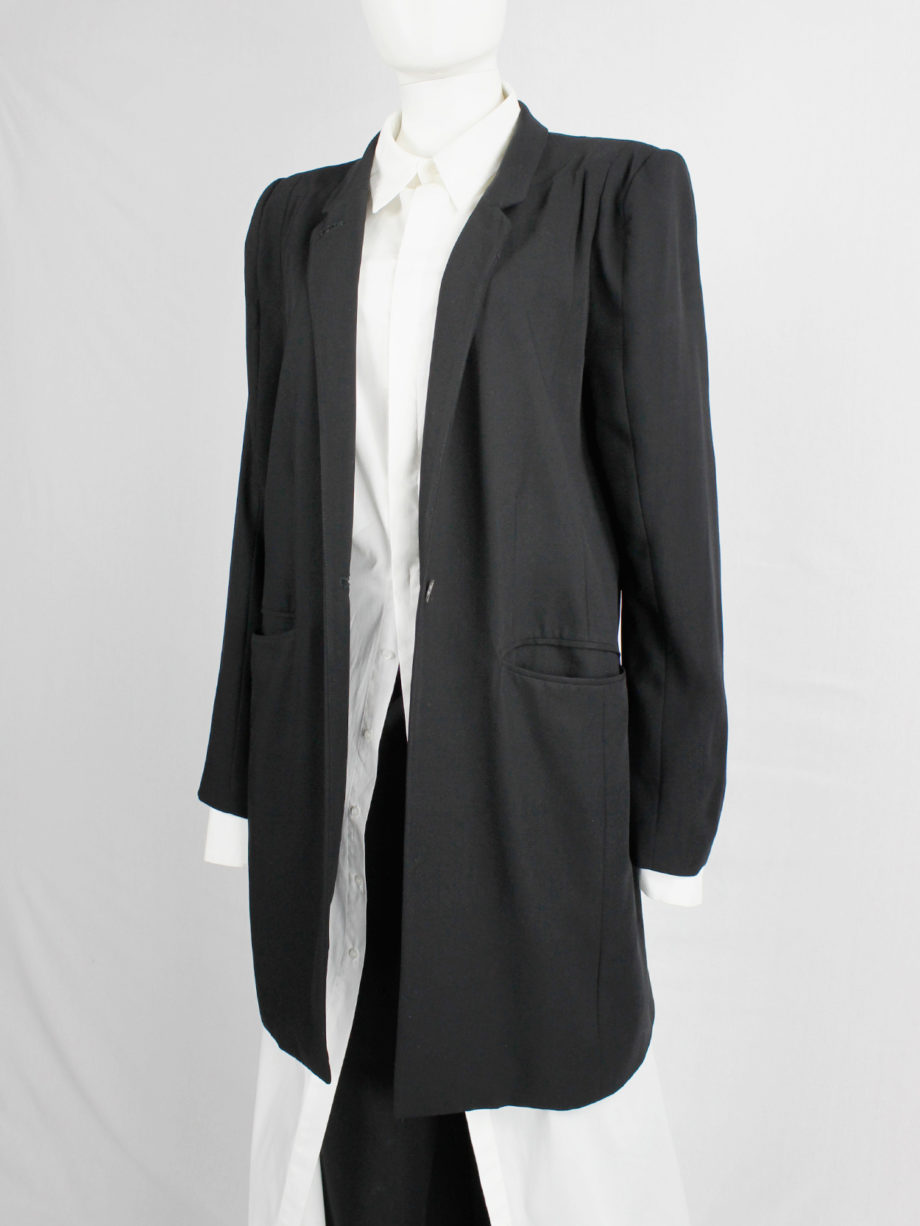 Ann Demeulemeester black oversized blazer with minimalist lapels spring 2010 (4)