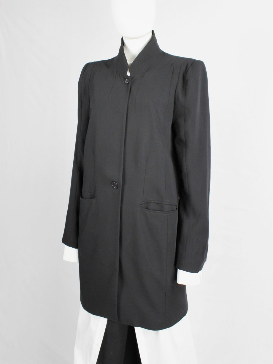 Ann Demeulemeester black oversized blazer with minimalist lapels spring 2010 (7)