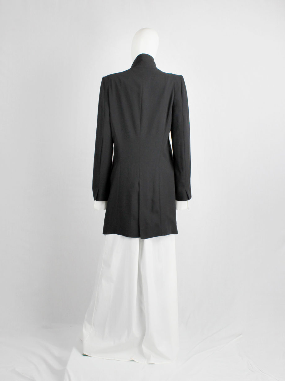 Ann Demeulemeester black oversized blazer with minimalist lapels spring 2010 (9)