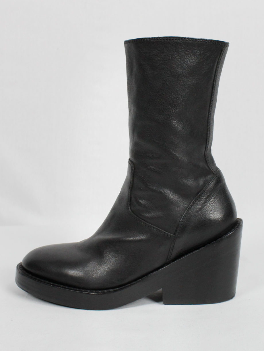 Ann Demeulemeester black tall boots with curved zipper fall 2012 (13)
