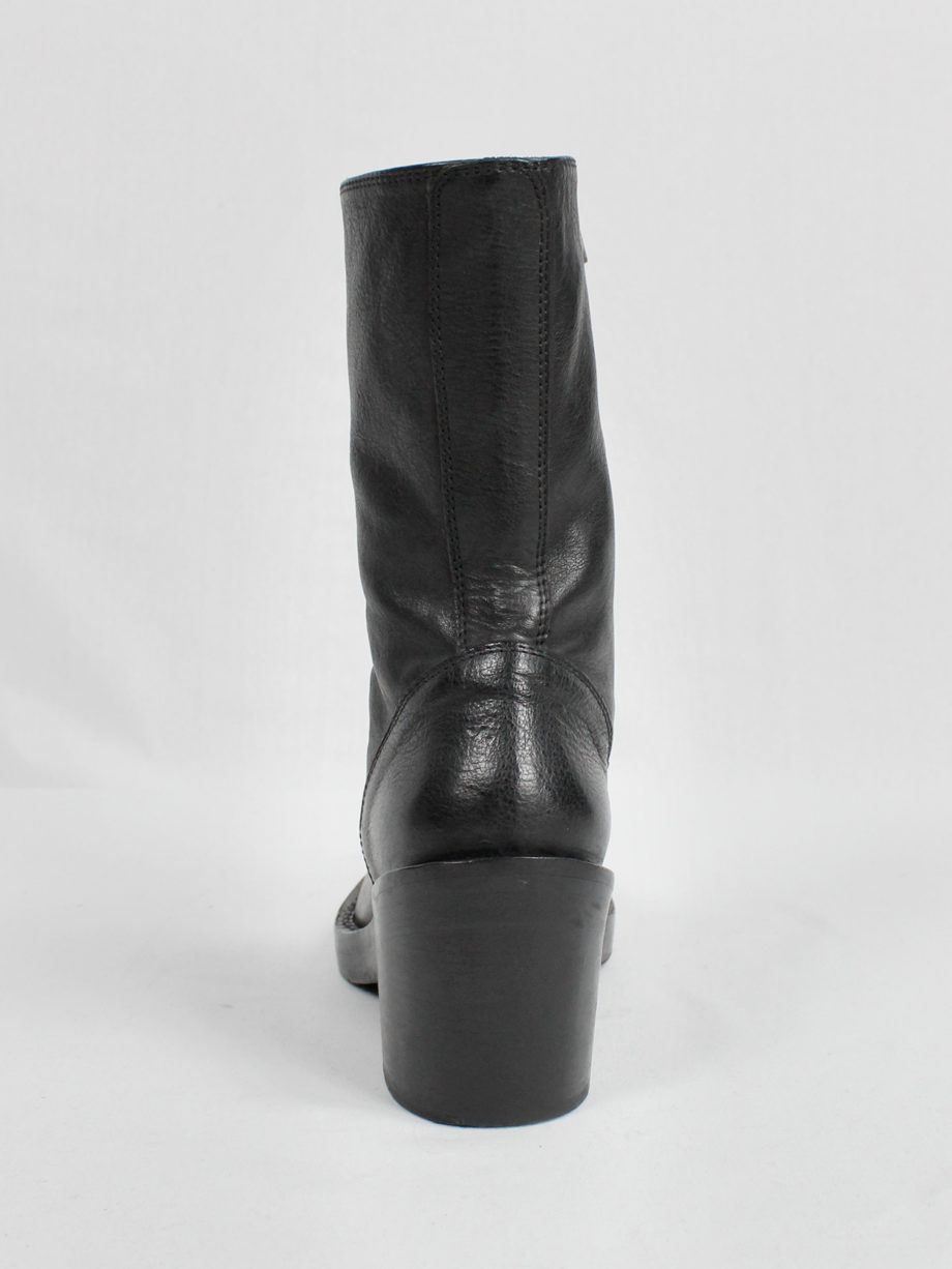 Ann Demeulemeester black tall boots with curved zipper fall 2012 (19)