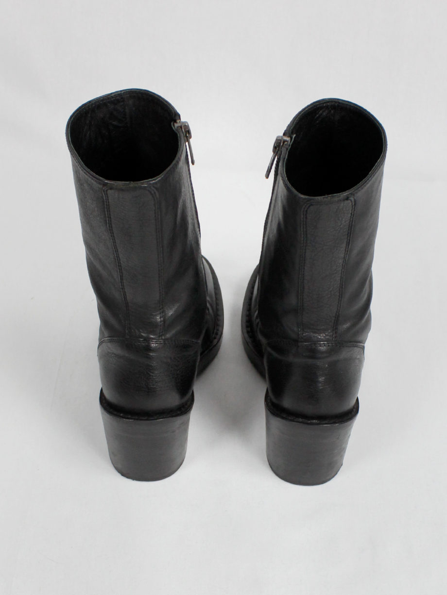 Ann Demeulemeester black tall boots with curved zipper fall 2012 (4)