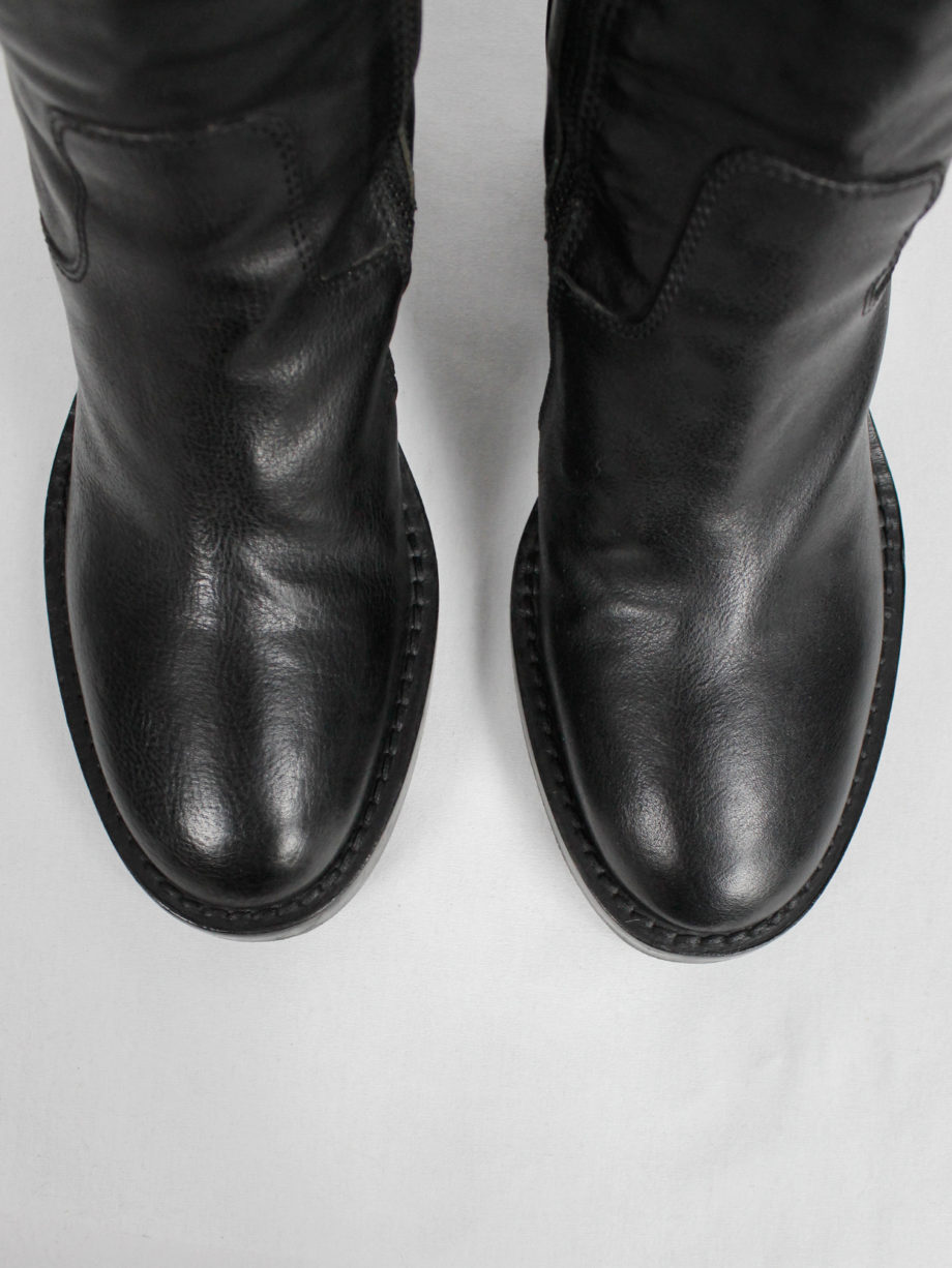 Ann Demeulemeester black tall boots with curved zipper fall 2012 (5)