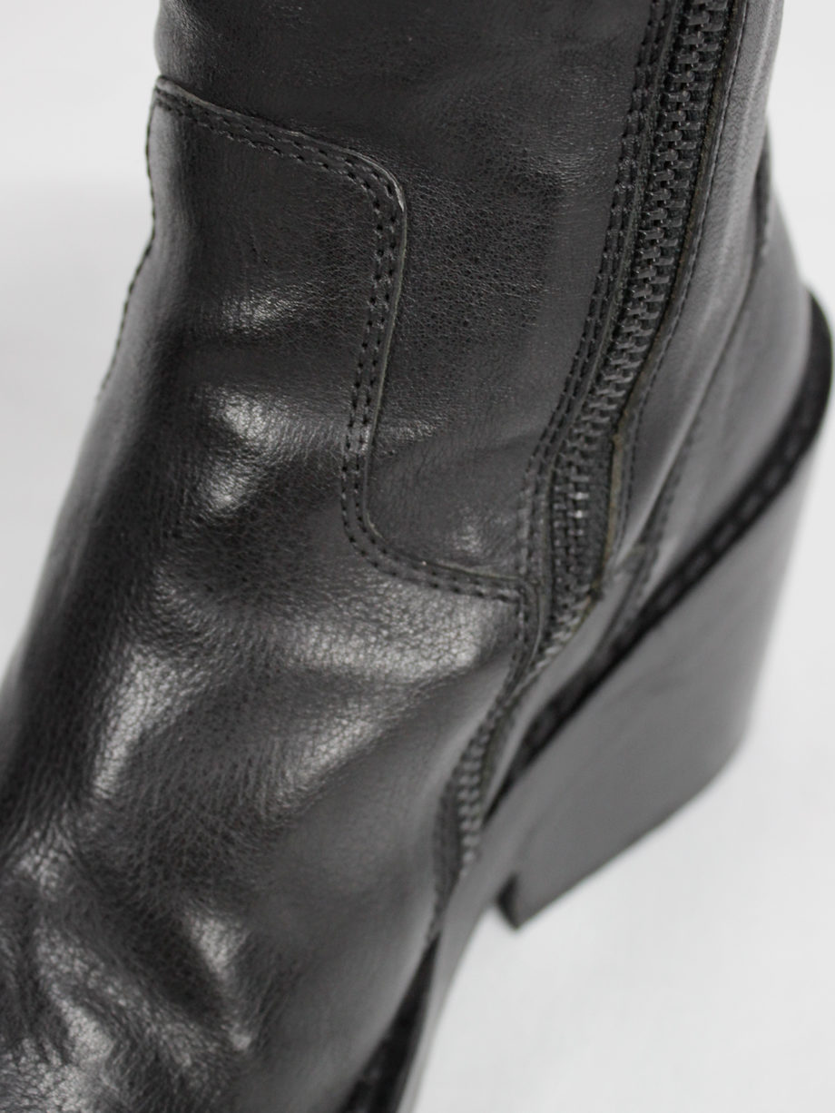 Ann Demeulemeester black tall boots with curved zipper fall 2012 (7)