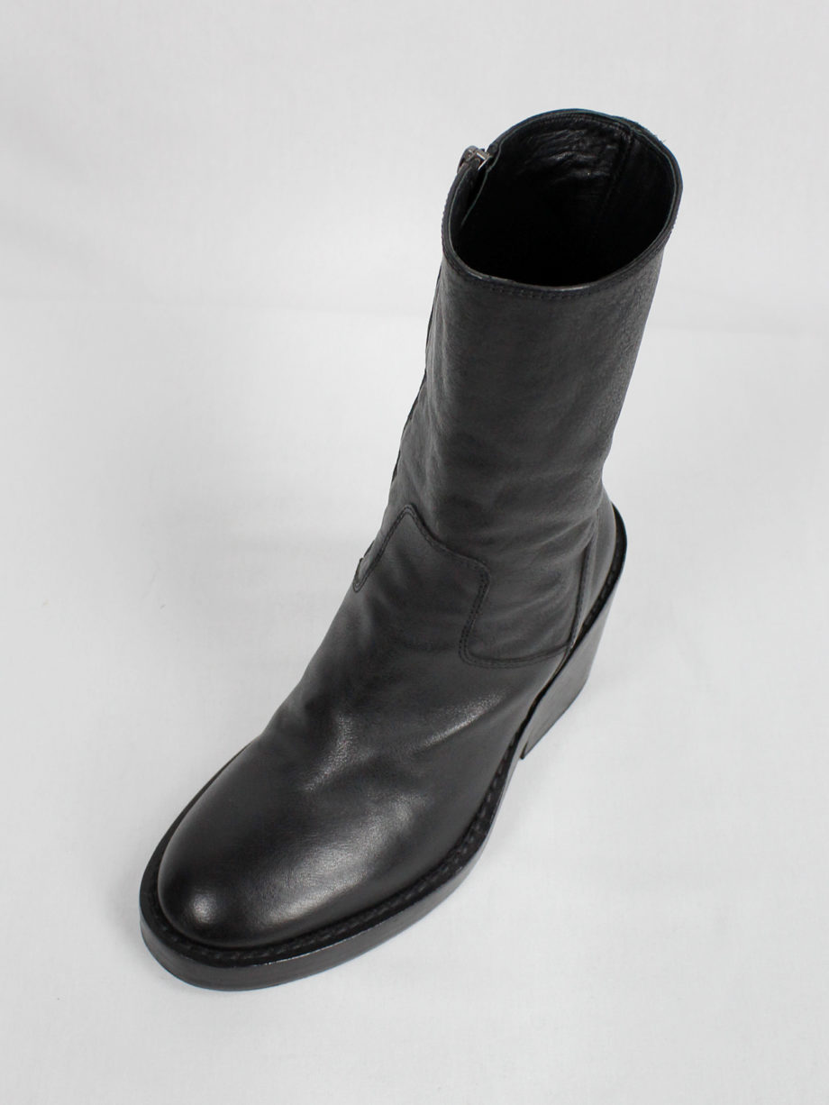Ann Demeulemeester black tall boots with curved zipper fall 2012 (9)