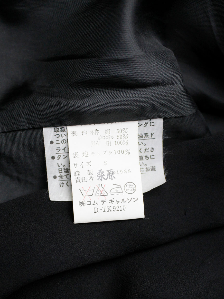 Comme des Garçons black tailcoat with attached inner waistcoat AD 1988 (1)
