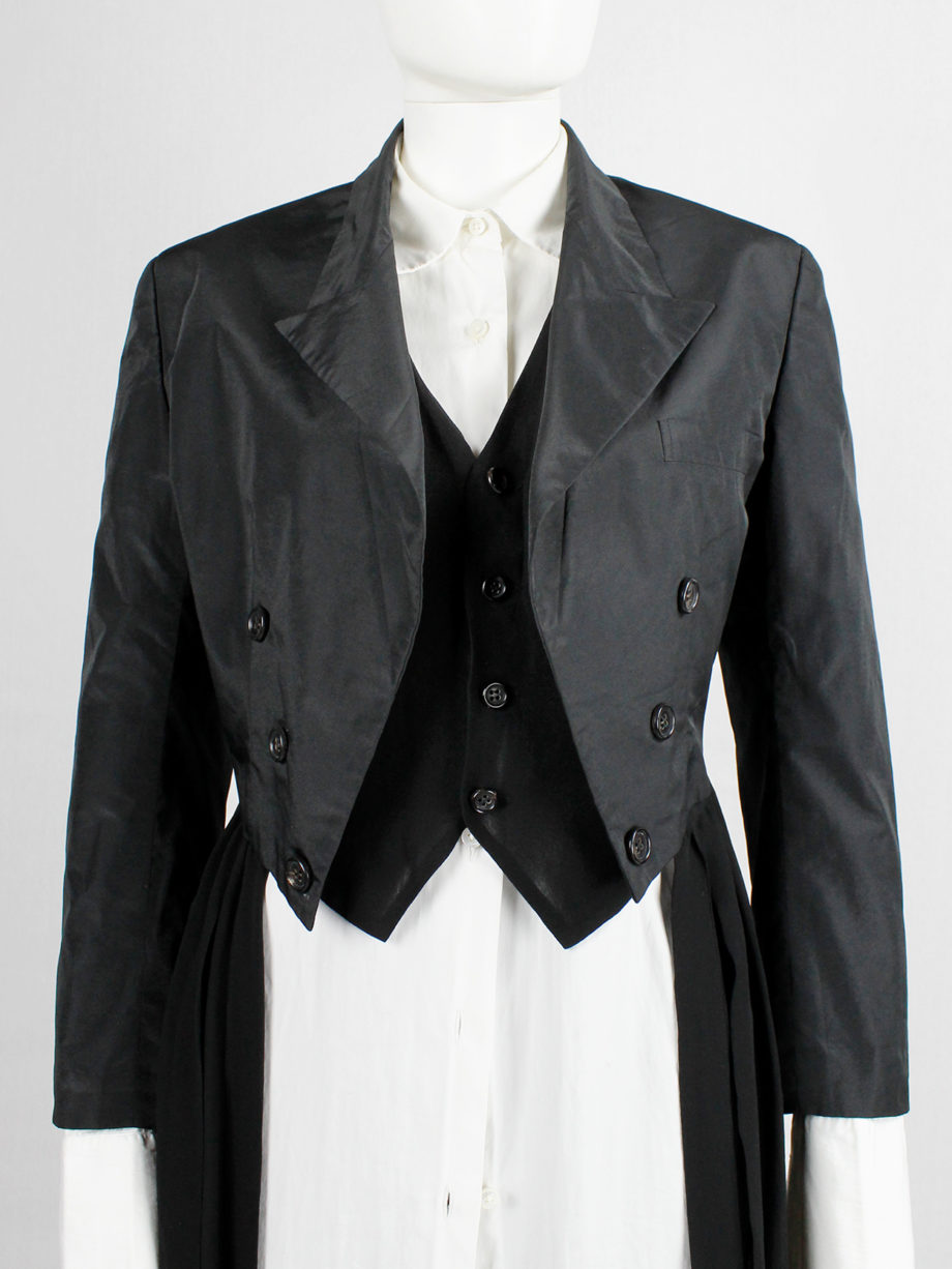Comme des Garçons black tailcoat with attached inner waistcoat AD 1988 (2)