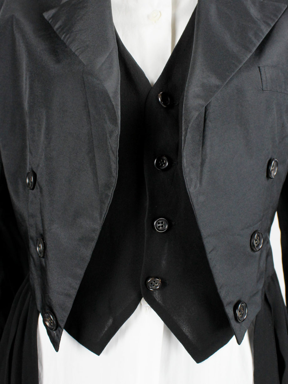 Comme des Garçons black tailcoat with attached inner waistcoat AD 1988 (3)