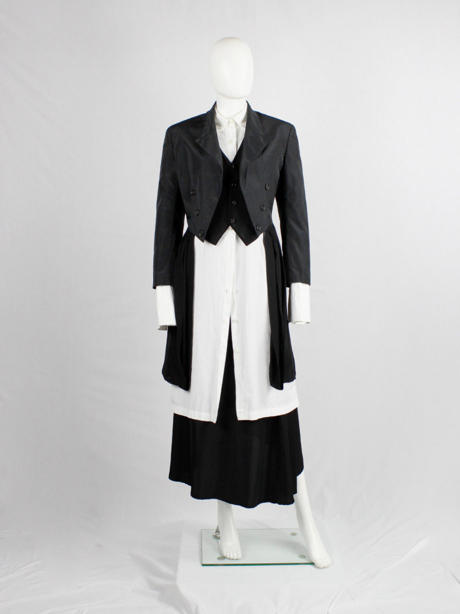 Comme des Garçons black tailcoat with attached inner waistcoat AD 1988 (4)