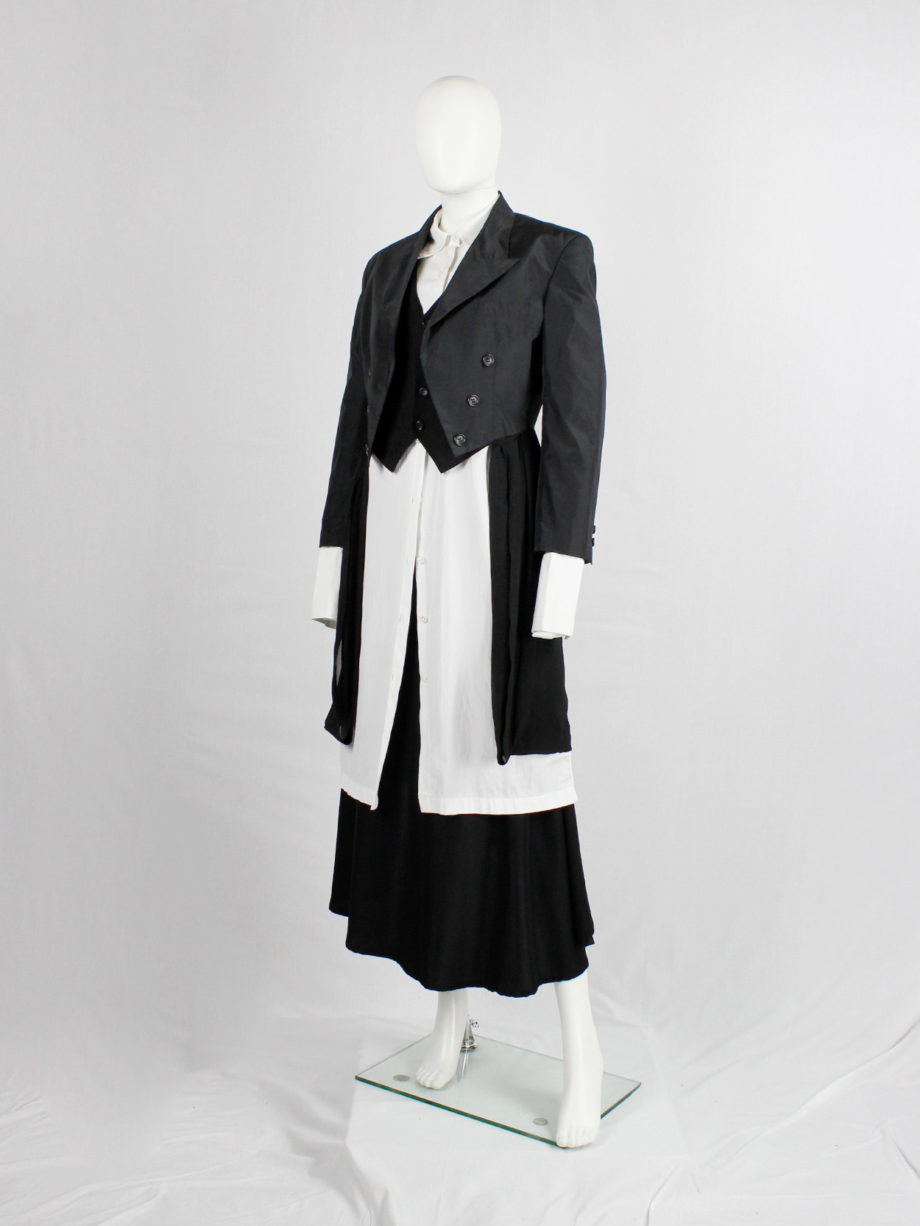 Comme des Garçons black tailcoat with attached inner waistcoat AD 1988 (5)