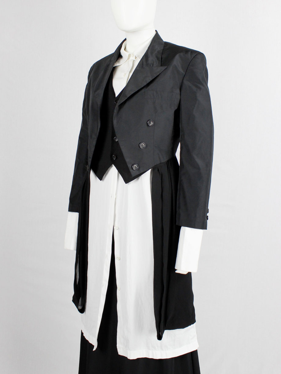 Comme des Garçons black tailcoat with attached inner waistcoat AD 1988 (6)