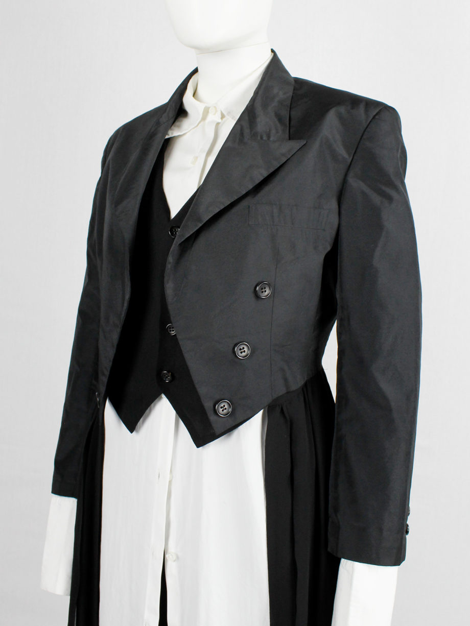 Comme des Garçons black tailcoat with attached inner waistcoat AD 1988 (7)