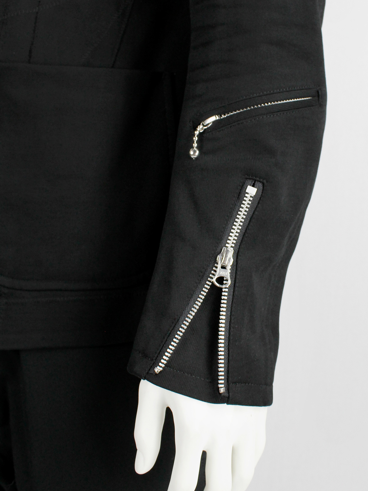 Junya Watanabe Man black blazer with biker details and panel stitching (1)
