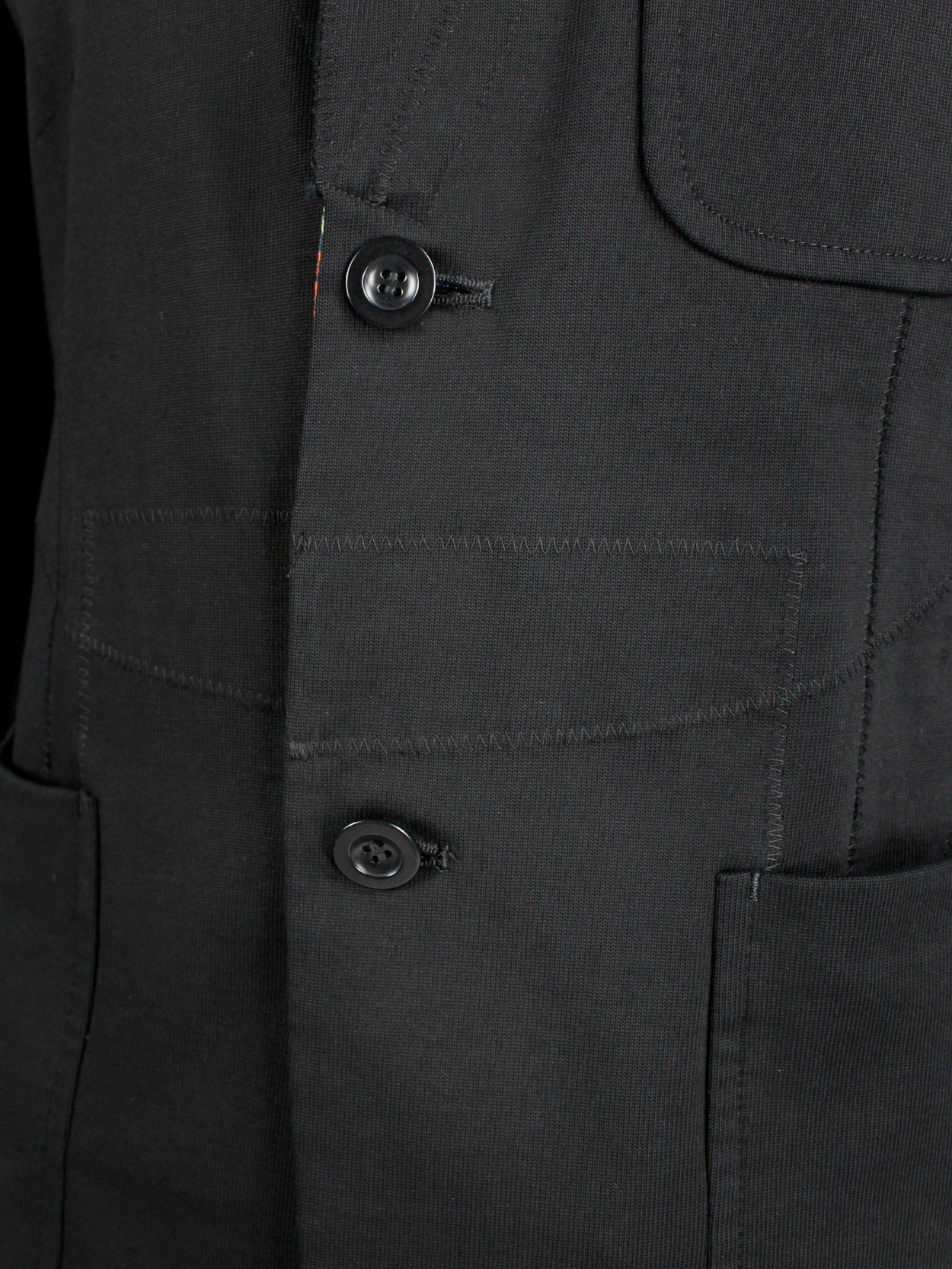 Junya Watanabe Man black blazer with biker details and panel stitching (15)
