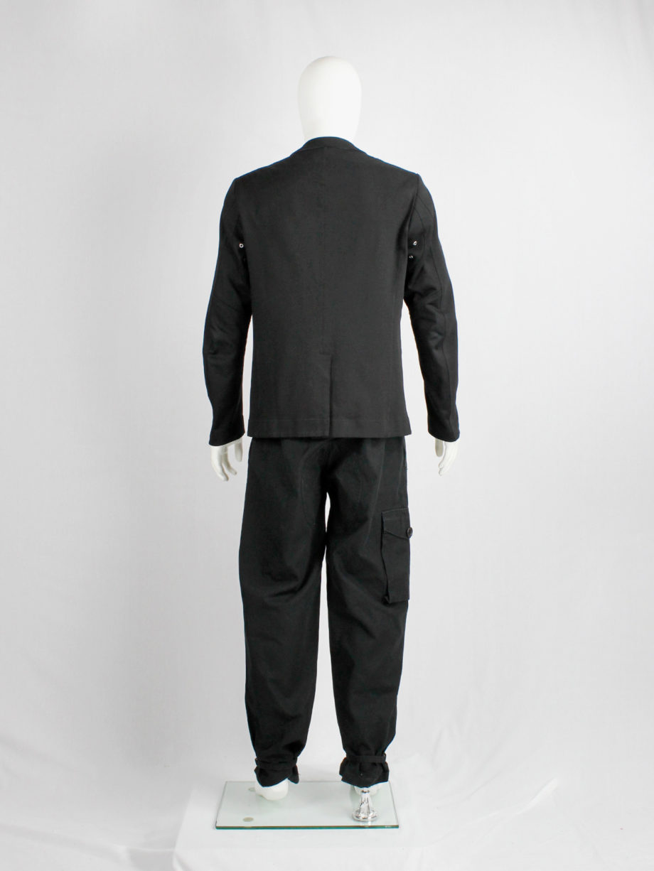 Junya Watanabe Man black blazer with biker details and panel stitching (5)