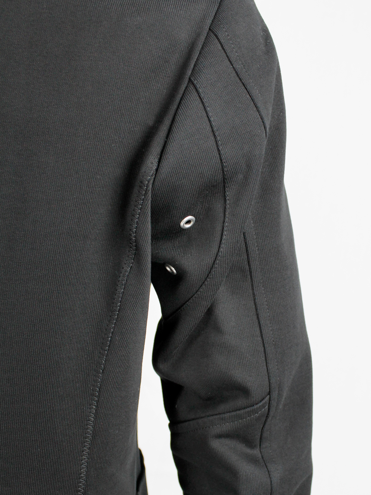 Junya Watanabe Man black blazer with biker details and panel stitching ...