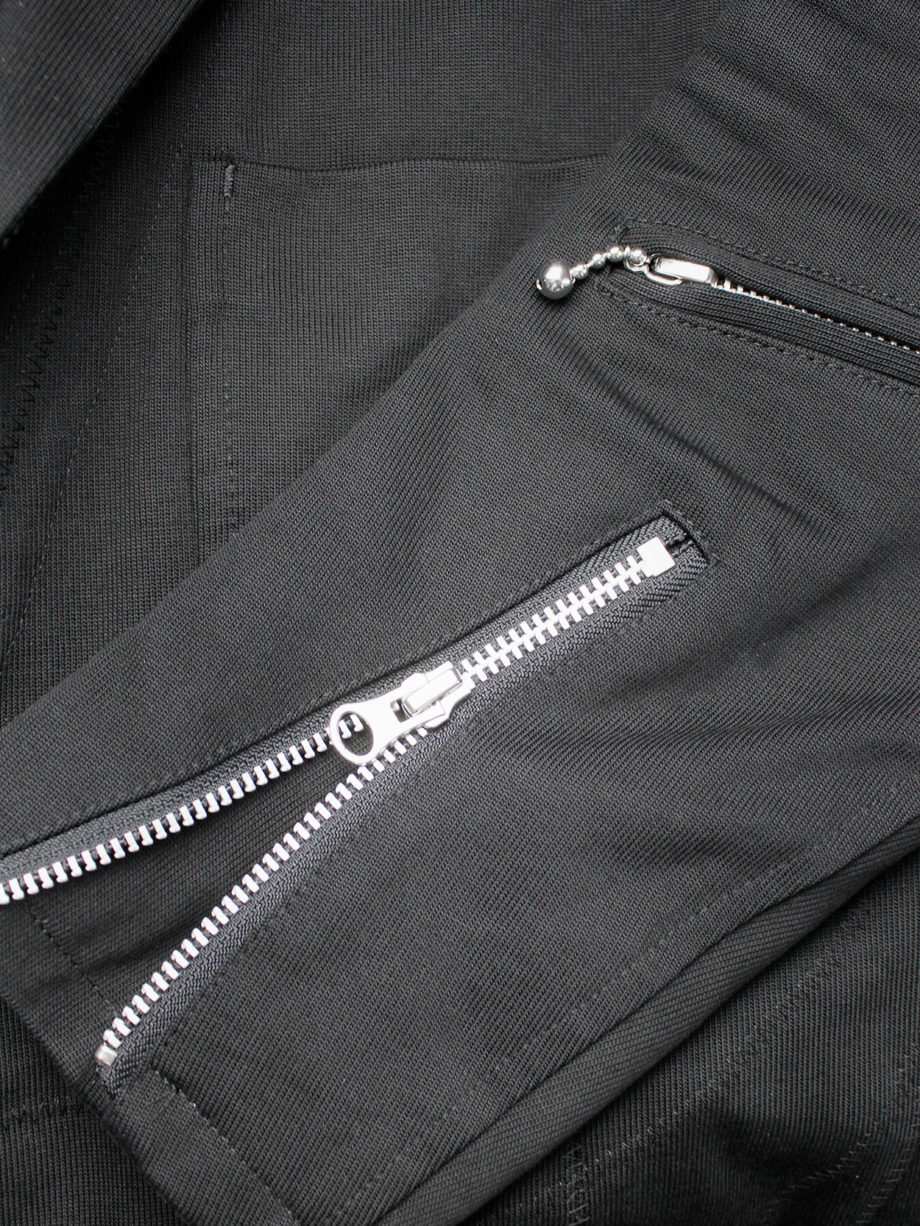 Junya Watanabe Man black blazer with biker details and panel stitching (8)