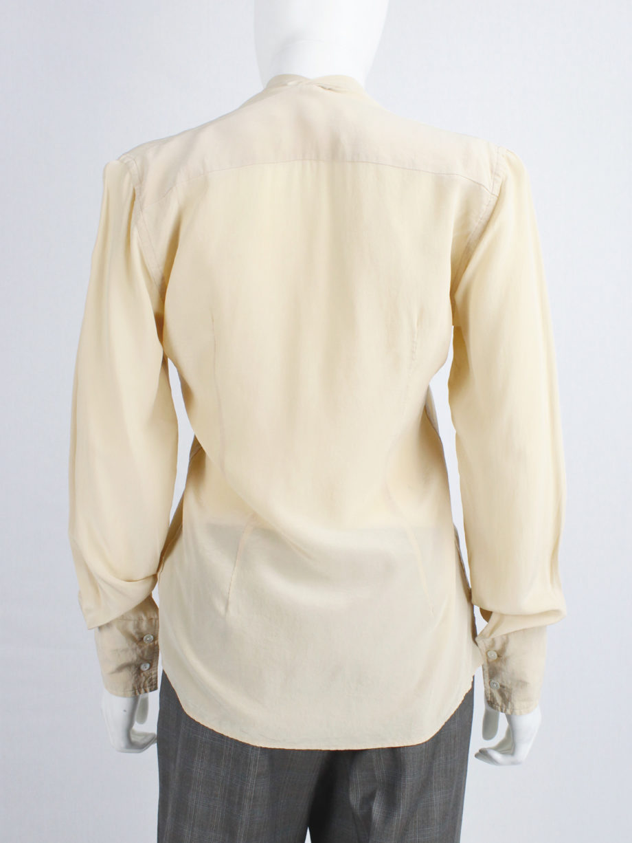 Maison Martin Margiela beige shirt that fully buttons up to the back fall 2010 (11)