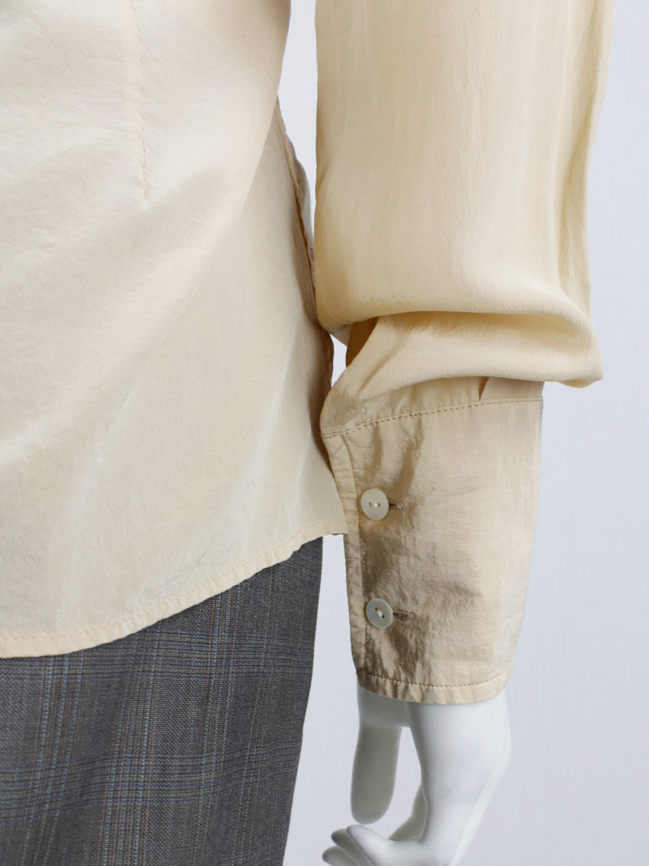Maison Martin Margiela beige shirt that fully buttons up to the back fall 2010 (12)