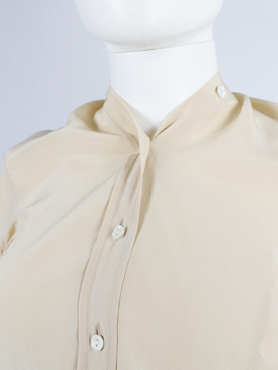 Maison Martin Margiela beige shirt that fully buttons up to the back fall 2010 (4)
