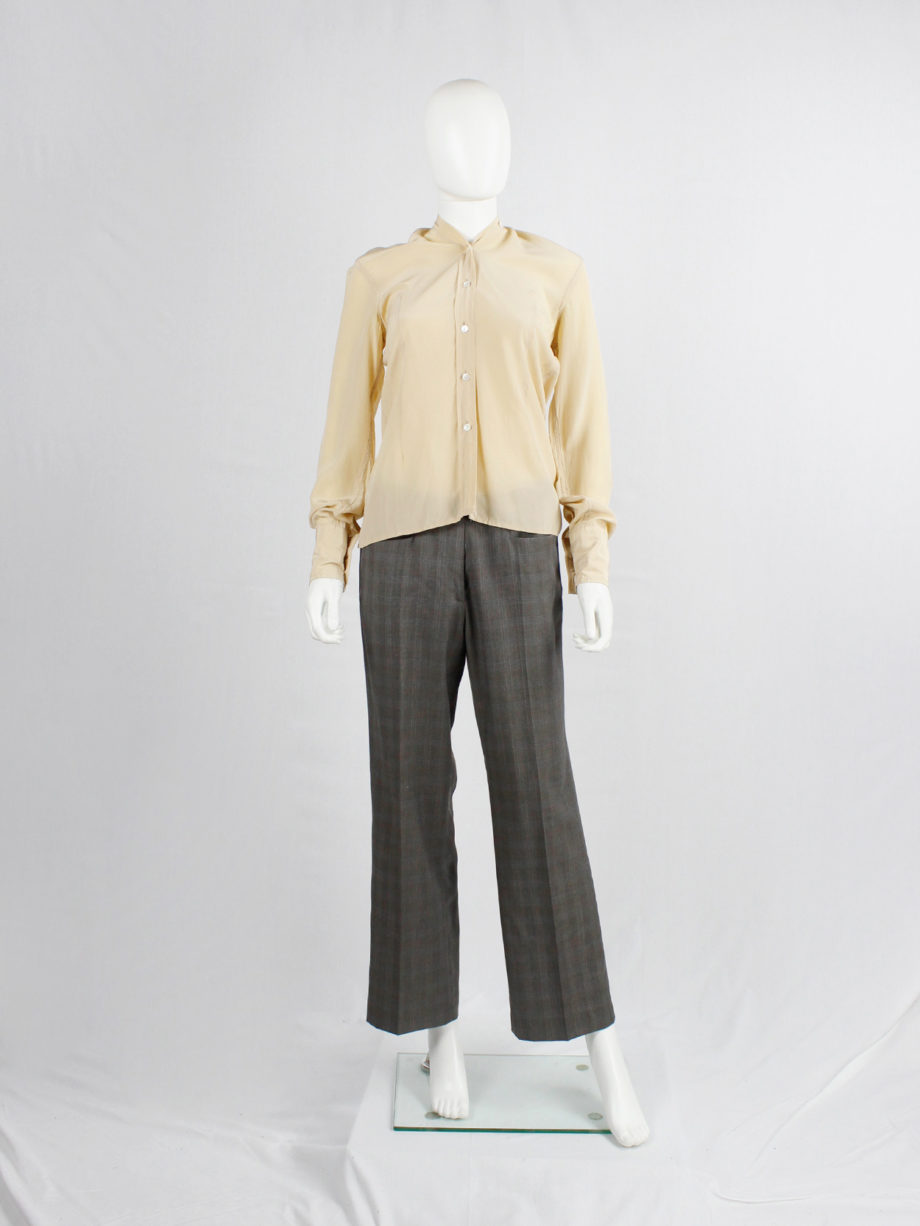 Maison Martin Margiela beige shirt that fully buttons up to the back fall 2010 (5)