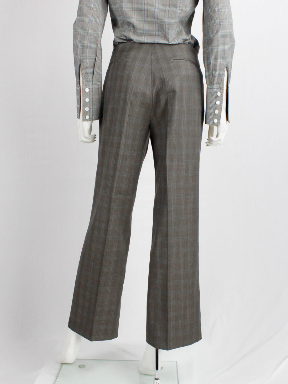 Maison Martin Margiela brown tartan trousers with side belt detail fall 2004 (1)