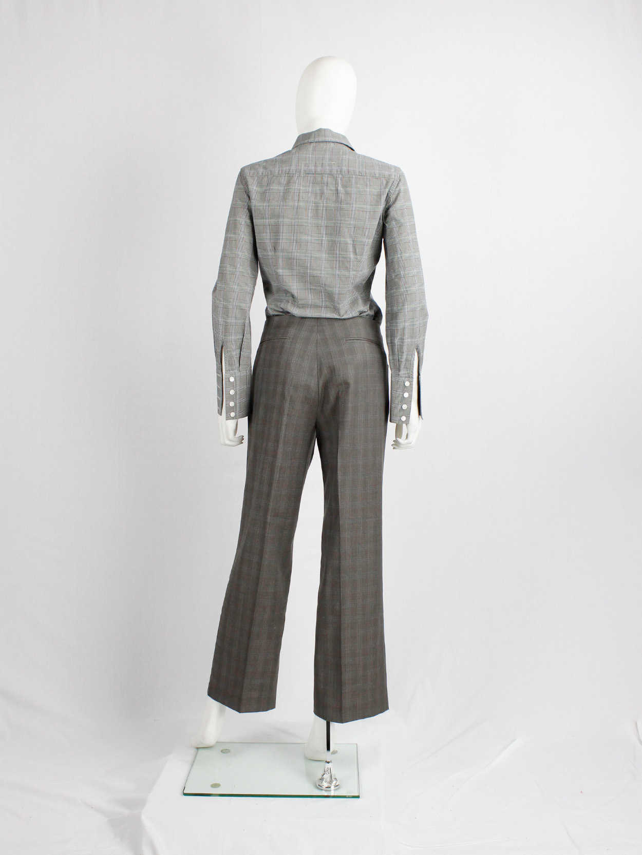 Maison Martin Margiela brown tartan trousers with side belt detail fall 2004 (13)
