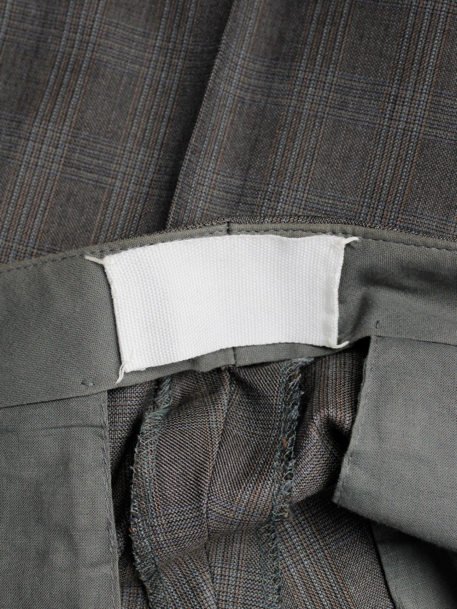 Maison Martin Margiela brown tartan trousers with side belt detail fall 2004 (5)