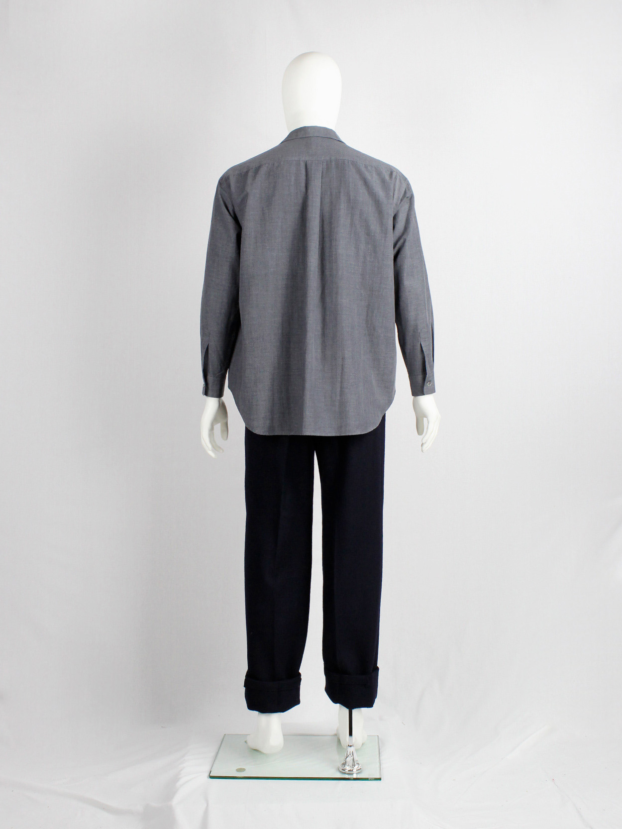 Pour Deux grey shirt with rectangle flaps across the chest (12)