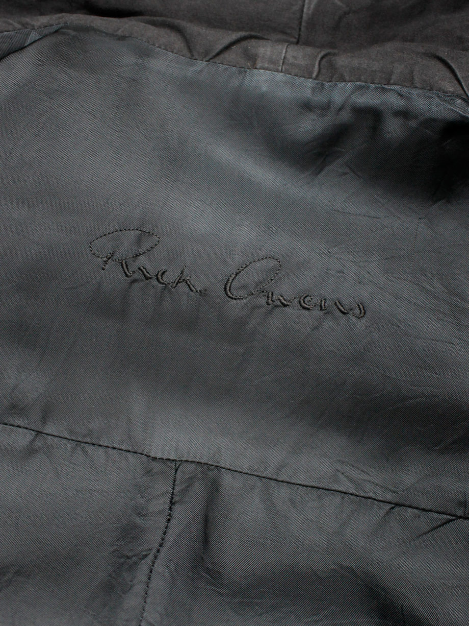 Rick Owens black leather asymmetric biker jacket with high standing neckline (4)
