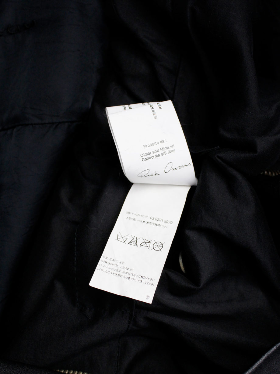 Rick Owens black leather asymmetric biker jacket with high standing neckline (7)