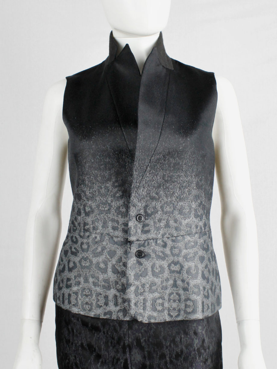 Vandevorst black waistcoat with leopard ombre and zipped panels fall 2017 couture (10)