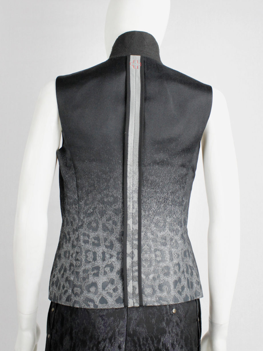 Vandevorst black waistcoat with leopard ombre and zipped panels fall 2017 couture (12)