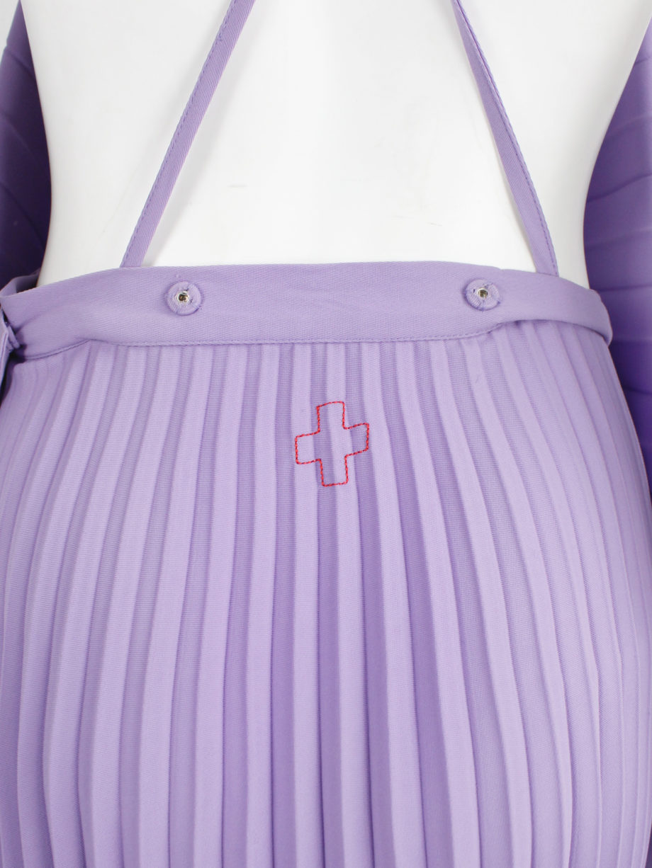 af Vandevorst purple draped backless dress with accordeon pleats spring 2008 (2)