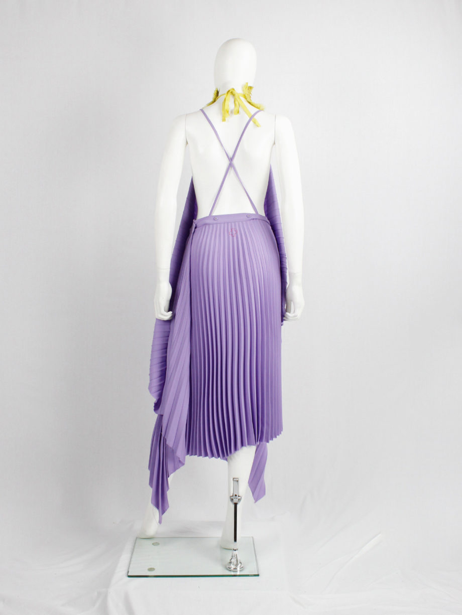 af Vandevorst purple draped backless dress with accordeon pleats spring 2008 (3)