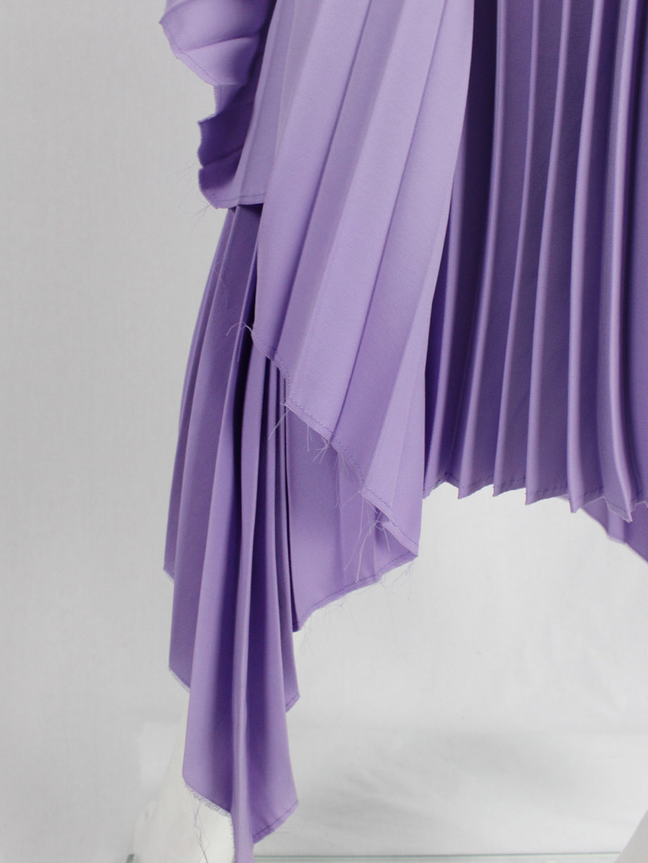 af Vandevorst purple draped backless dress with accordeon pleats spring 2008 (4)