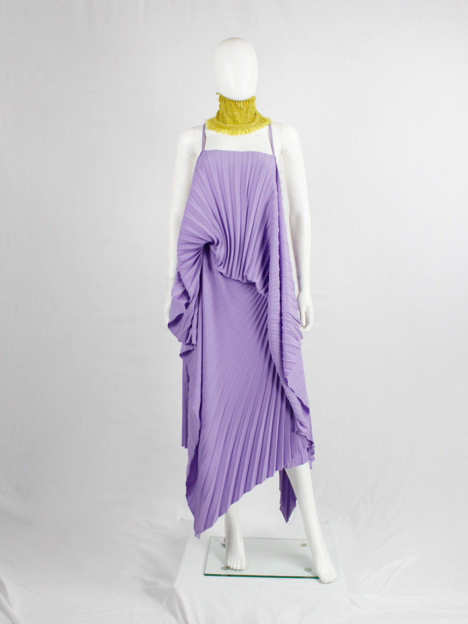 af Vandevorst purple draped backless dress with accordeon pleats spring 2008 (8)