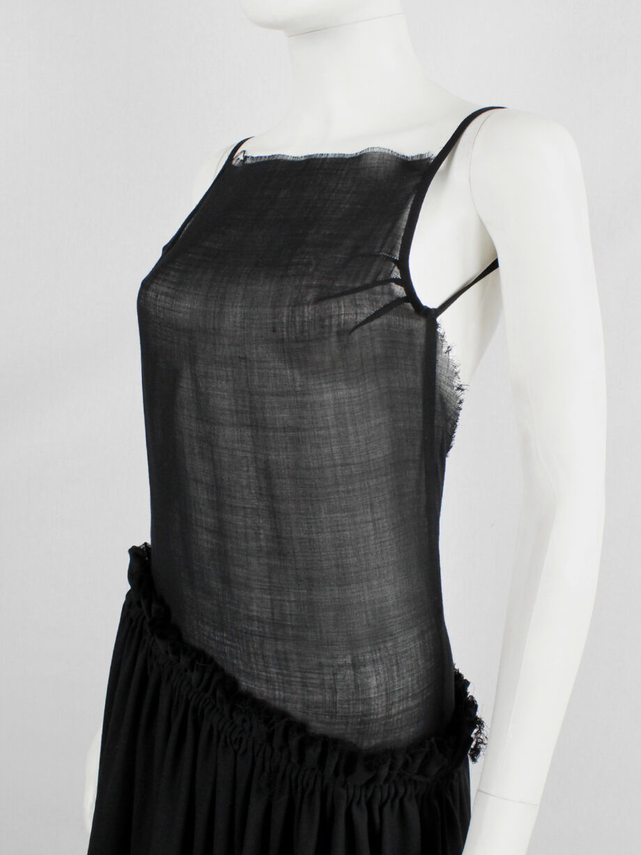 A.F. Vandevorst black backless maxi dress with gathered slanted skirt fall 1999 (11)