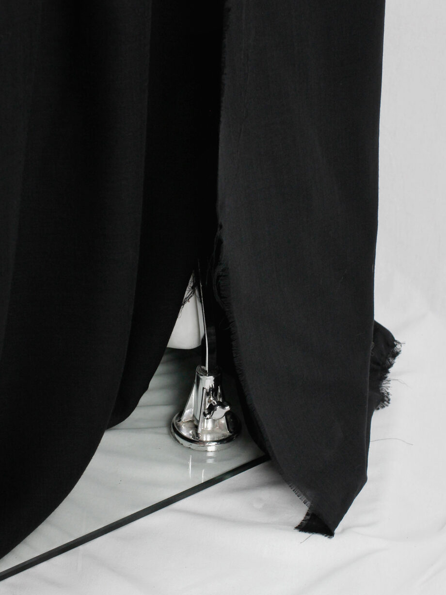 A.F. Vandevorst black backless maxi dress with gathered slanted skirt fall 1999 (17)