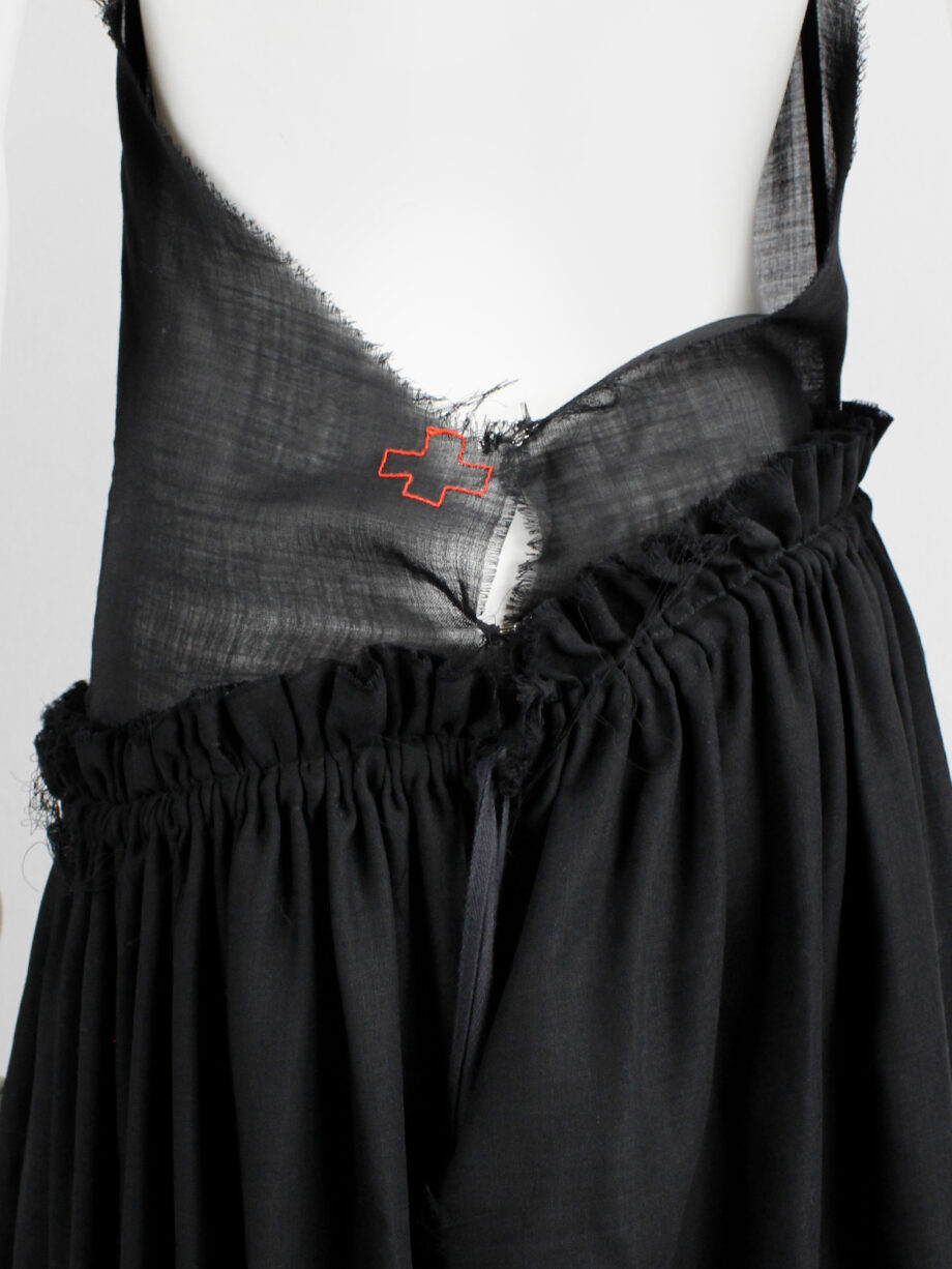 A.F. Vandevorst black backless maxi dress with gathered slanted skirt fall 1999 (20)