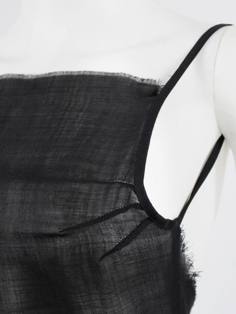 A.F. Vandevorst black backless maxi dress with gathered slanted skirt fall 1999 (4)