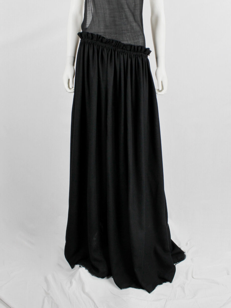 A.F. Vandevorst black backless maxi dress with gathered slanted skirt fall 1999 (5)