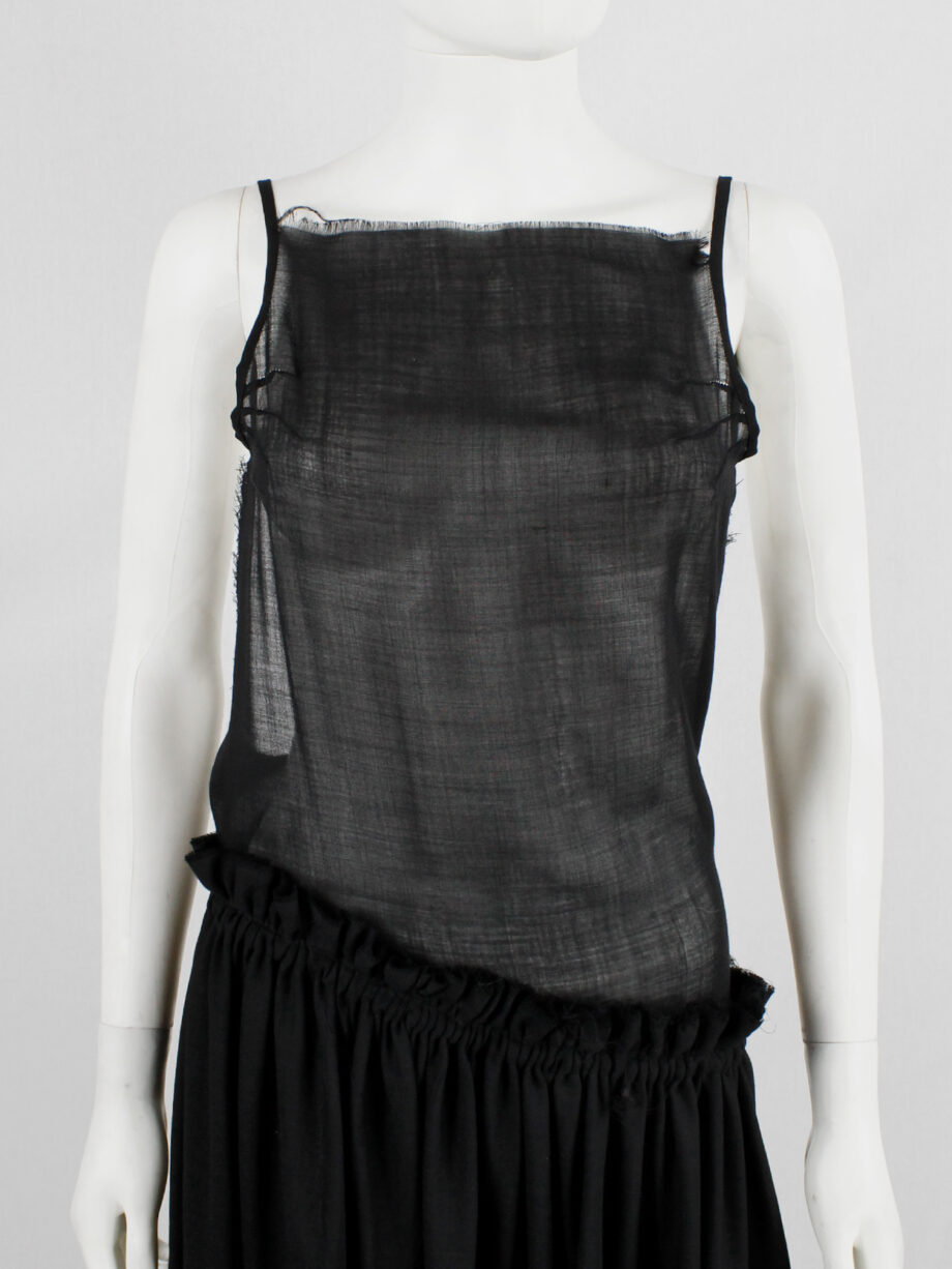 A.F. Vandevorst black backless maxi dress with gathered slanted skirt fall 1999 (6)
