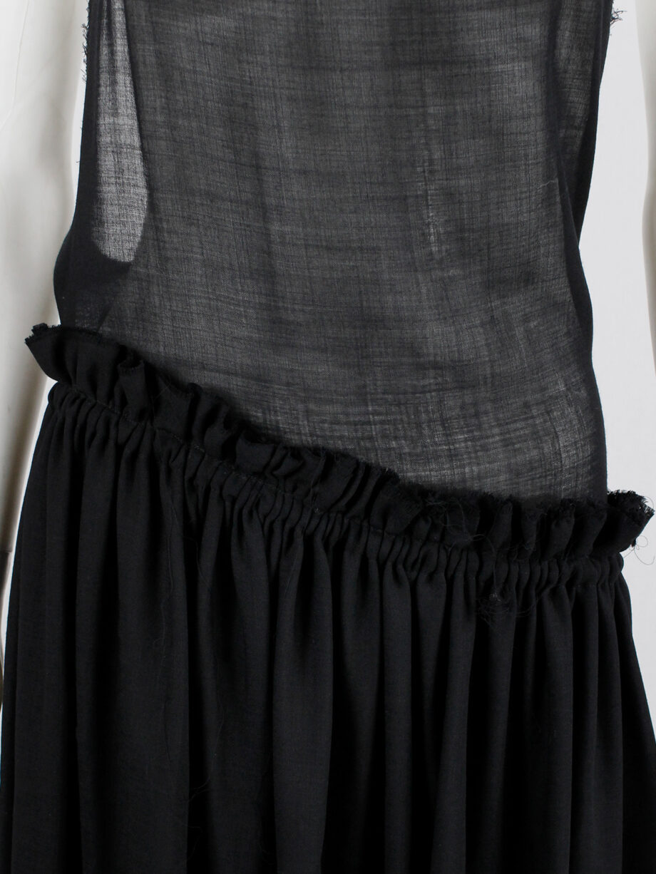 A.F. Vandevorst black backless maxi dress with gathered slanted skirt fall 1999 (7)