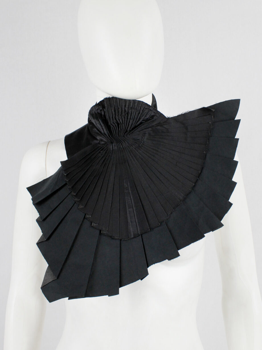 A.F. Vandevorst black collar with pleated wing-shaped bib — fall 2001 ...