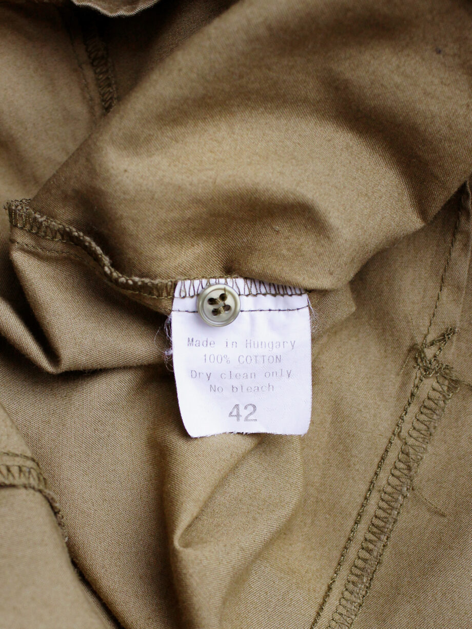 A.F. Vandevorst ochre shirt with short knitted striped sleeve fall 2002 (10)
