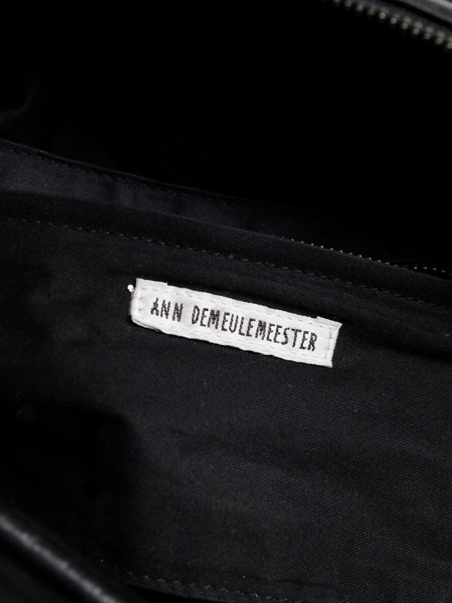 Ann Demeulemeester Blacnche black rectangular leather boston bag (1)