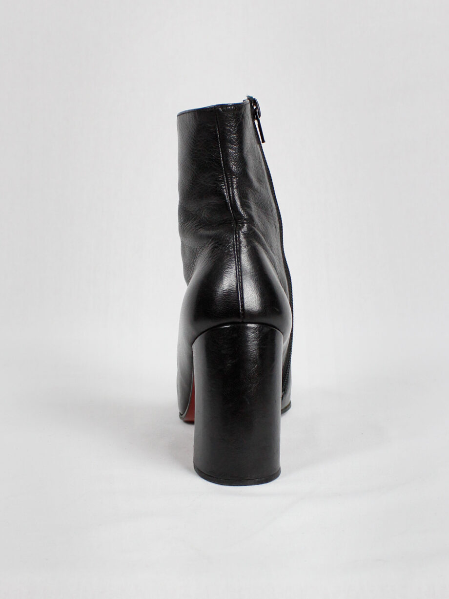 Ann Demeulemeester black ankle boots with banana heel fall 1996 (7)