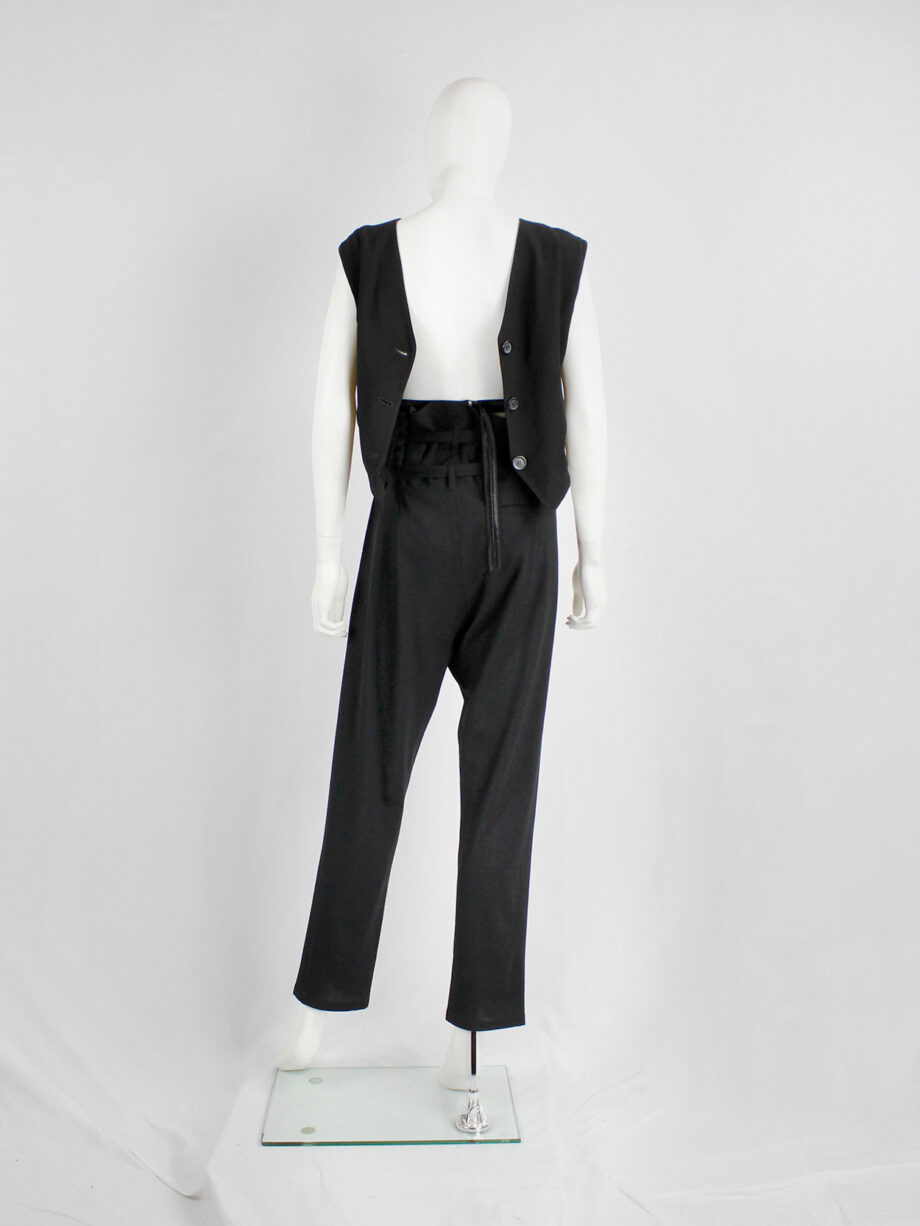 Ann Demeulemeester black harem trousers with 2 belt straps and front pleat fall 2010 (1)